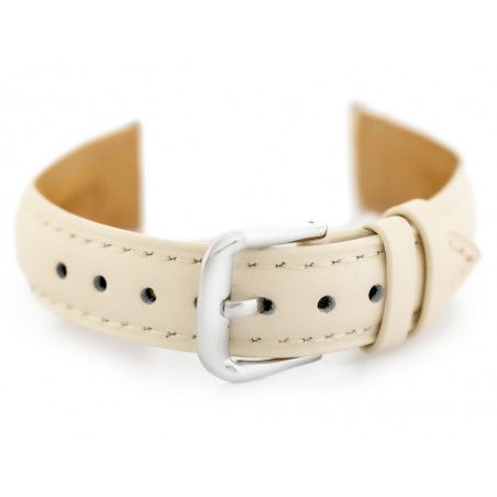 W94 leather watch strap - cream - 12mm