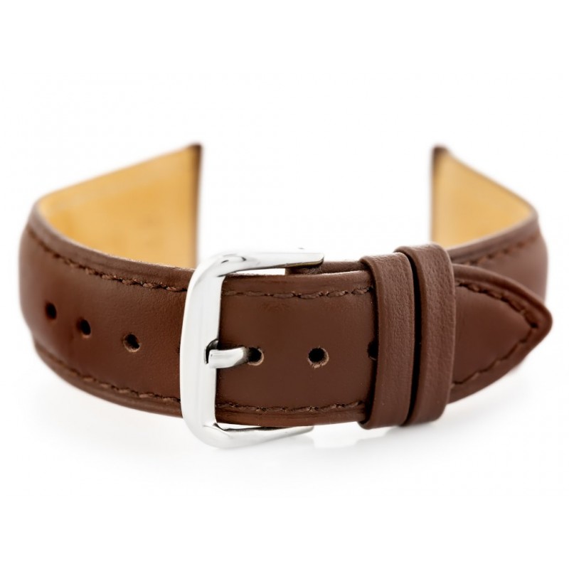 W94 leather watch strap - dark brown - 14mm  Pasek skórzany do zegarka W94 -  ciemny brąz - 14mm