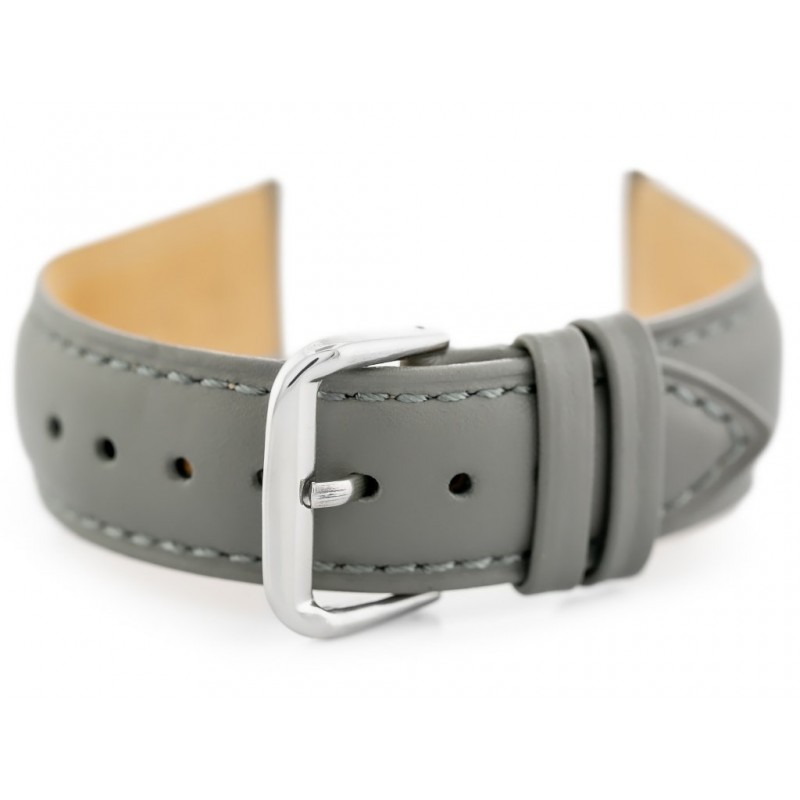 W94 leather watch strap - gray - 16mm  Pasek skórzany do zegarka W94 -  szary - 16mm