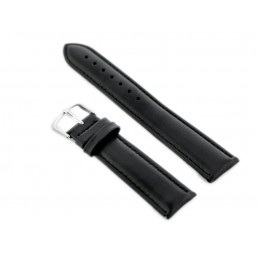 W83L leather watch strap - black - 22mmPasek skórzany do zegarka W83L - czarny - 22mm