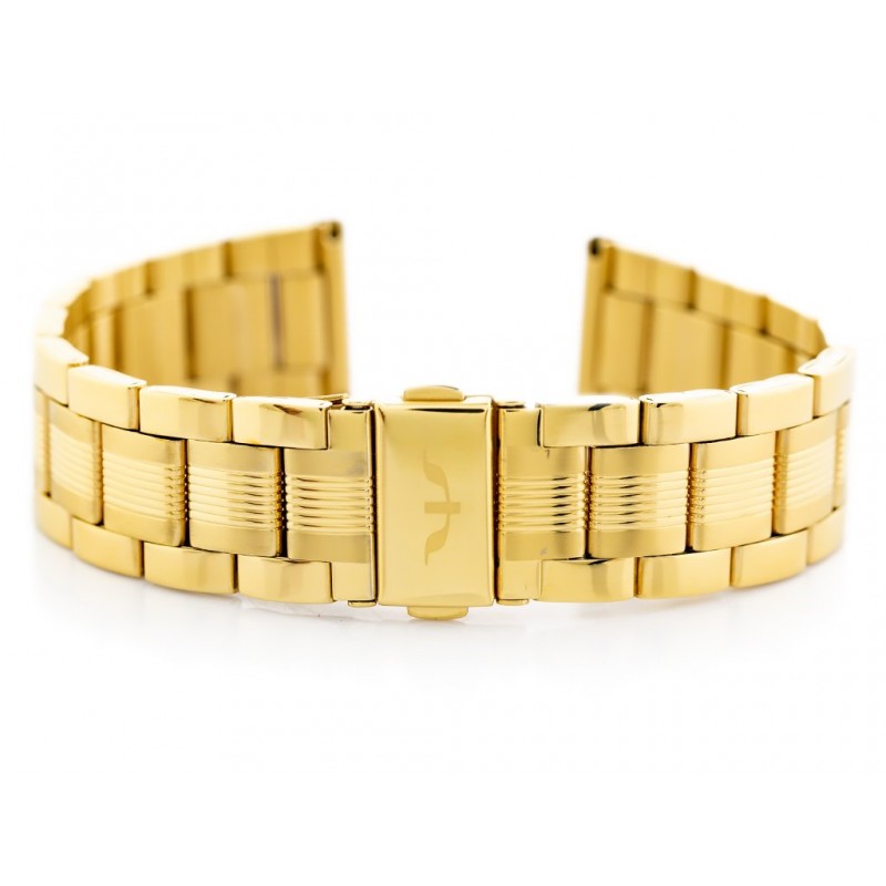 Bisset bracelet (bb016b) - gold 20mm  Bransoleta Bisset (bb016b) - złota 20mm