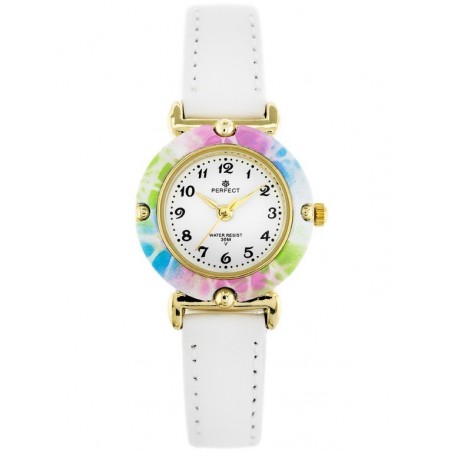 ZEGAREK DZIECIĘCY PERFECT LP152-5 - KOMUNIJNY - biały (zp811b)