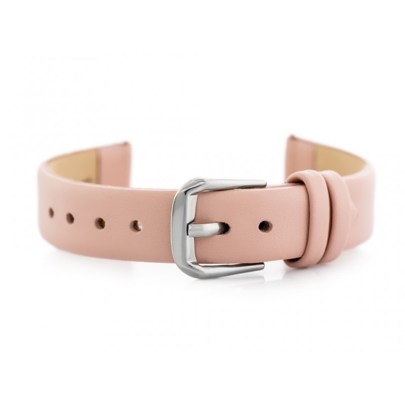 W76 leather watch strap - pink - 12mm  Pasek skórzany do zegarka W76 - różowy - 12mm