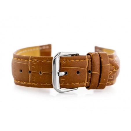 W102L brown leather watch strap - 20mm