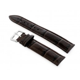Watch leather strap W102L dark brown - 18mmPasek skórzany do zegarka W102L ciemny brąz - 18mm