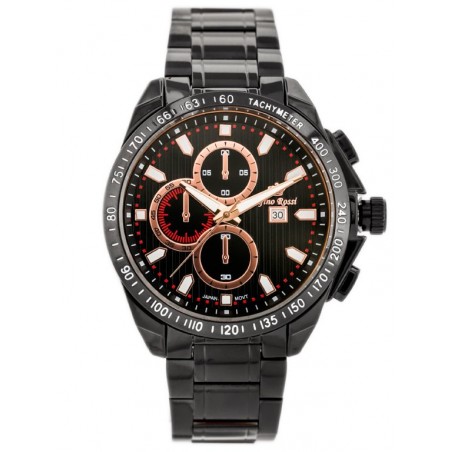 MEN'S WATCH G. ROSSI - BLUES (zg094g) black/rose + BOX