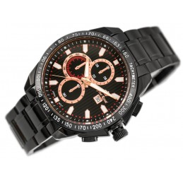 MEN'S WATCH G. ROSSI - BLUES (zg094g) black/rose + BOXZEGAREK MĘSKI GINO ROSSI - BLUES (zg094g) black/rose + BOX