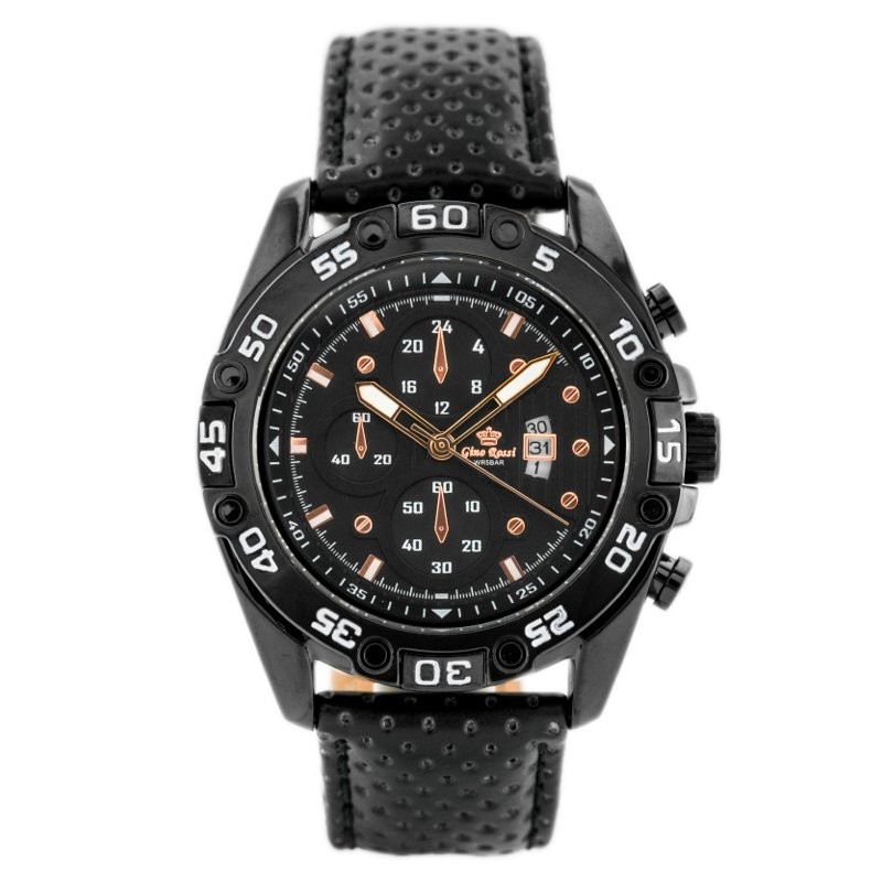 MEN'S WATCH G. ROSSI - QUBUS (zg113c) + BOX  ZEGAREK MĘSKI GINO ROSSI - QUBUS (zg113c) black/rose + BOX