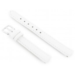 Leather watch strap - white - 12mmPasek skórzany do zegarka - biały - 12mm