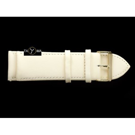 Leather watch strap - beige/gold - 24mm