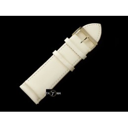 Leather watch strap - beige/gold - 24mmPasek skórzany do zegarka - beżowy/złoty - 24mm