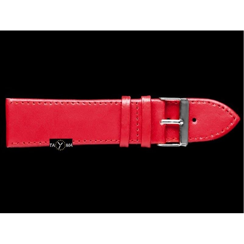 Leather watch strap - maroon - 24mm  Pasek skórzany do zegarka - bordowy - 24mm