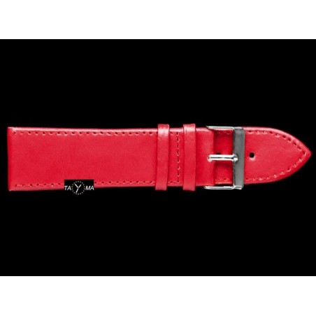 Leather watch strap - maroon - 24mm