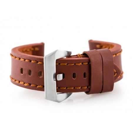 Leather watch strap W27 - PREMIUM - brown - 20mm