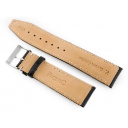 W26 leather watch strap - PREMIUM - black/white - 20mmPasek skórzany do zegarka W26 - PREMIUM - czarny/białe - 20mm