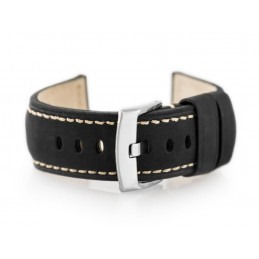 W29 leather watch strap - black - 22mmPasek skórzany do zegarka W29 - PREMIUM - czarny - 22mm