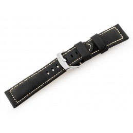 W29 leather watch strap - black - 22mmPasek skórzany do zegarka W29 - PREMIUM - czarny - 22mm