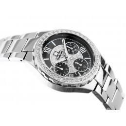 G. ROSSI WATCH - ALORE (zg646d) silver/black + BOXZEGAREK DAMSKI GINO ROSSI - ALORE (zg646d) silver/black + BOX