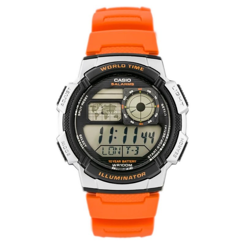 ZEGAREK MĘSKI CASIO AE-1000W 4BV (zd073d) - WORLD TIME + BOX  ZEGAREK MĘSKI CASIO AE-1000W 4BV (zd073d) - WORLD TIME