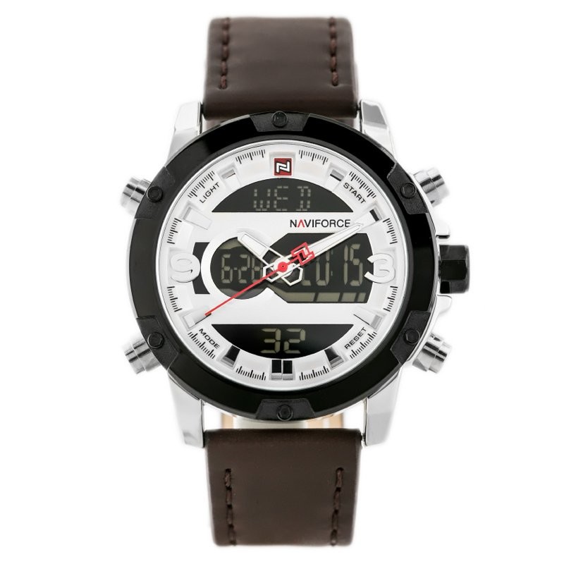 NAVIFORCE MEN'S WATCH - NF9097 (zn043a) - brown/silver  ZEGAREK MĘSKI NAVIFORCE - NF9097 (zn043a) - brown/silver