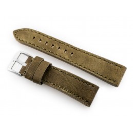 Leather watch strap W48 - PREMIUM - olive green - 22mmPasek skórzany do zegarka W48 - PREMIUM - oliwkowy - 22mm