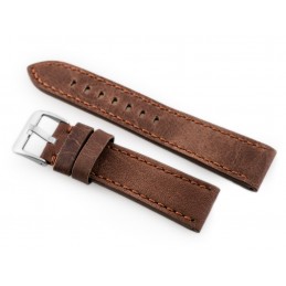 Watch leather strap W48 - PREMIUM - dark brown II - 20mmPasek skórzany do zegarka W48 - PREMIUM - ciemnobrązowy II - 20mm