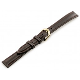 Watch leather strap - CASIO - dark brown/gold II - 12mmPasek skórzany do zegarka - CASIO - ciemnobrązowy/złoty II - 12mm