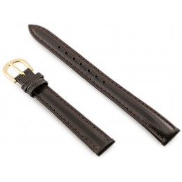 Watch leather strap - CASIO - dark brown/gold II - 12mmPasek skórzany do zegarka - CASIO - ciemnobrązowy/złoty II - 12mm