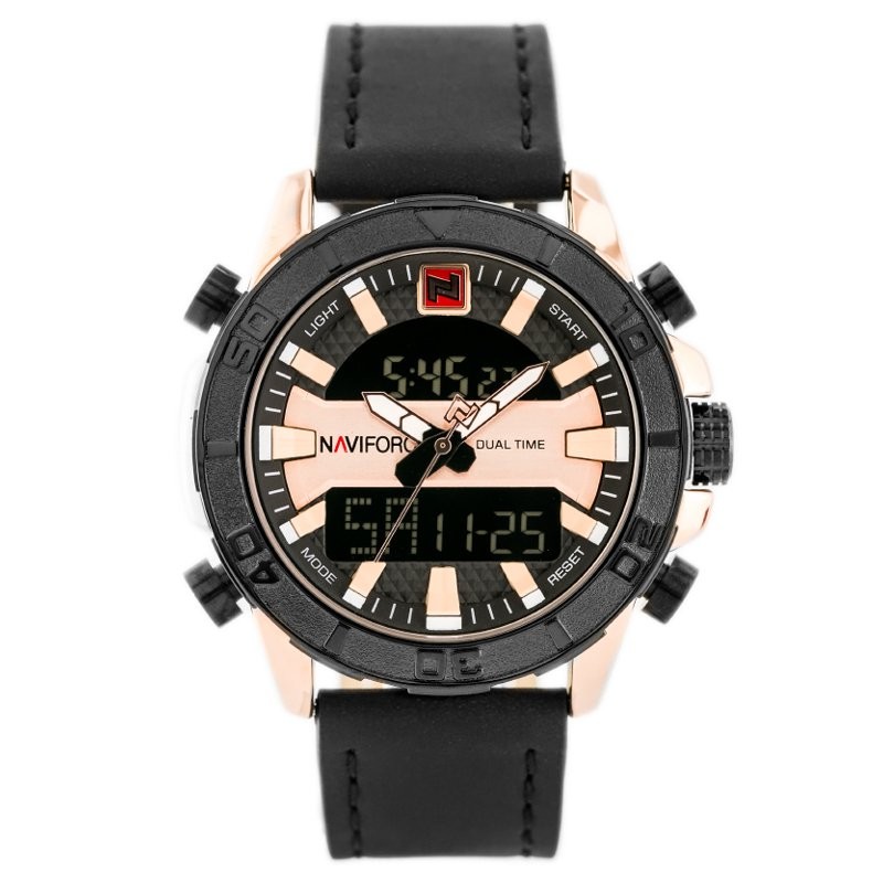 NAVIFORCE MEN'S WATCH - NF9114 (zn046d) - black/rosegold  ZEGAREK MĘSKI NAVIFORCE - NF9114 (zn046d) - black/rosegold