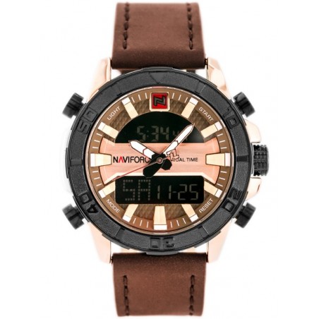 NAVIFORCE MEN'S WATCH - NF9114 (zn046e) - brown/rosegold