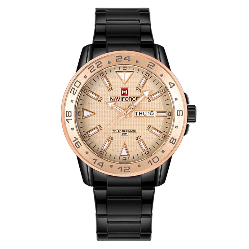 NAVIFORCE MEN'S WATCH - NF9109 (zn064e) - rosegold/black  ZEGAREK MĘSKI NAVIFORCE - NF9109 (zn064e) - rosegold/black