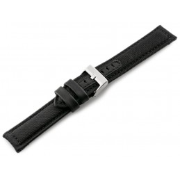 W34 leather watch strap - PREMIUM - black/black - 22mmPasek skórzany do zegarka W34 - PREMIUM - czarny/czarne - 22mm