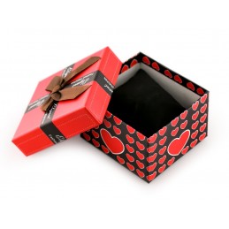 Gift box for watch - hearts redPrezentowe pudełko na zegarek - serduszka czerwone