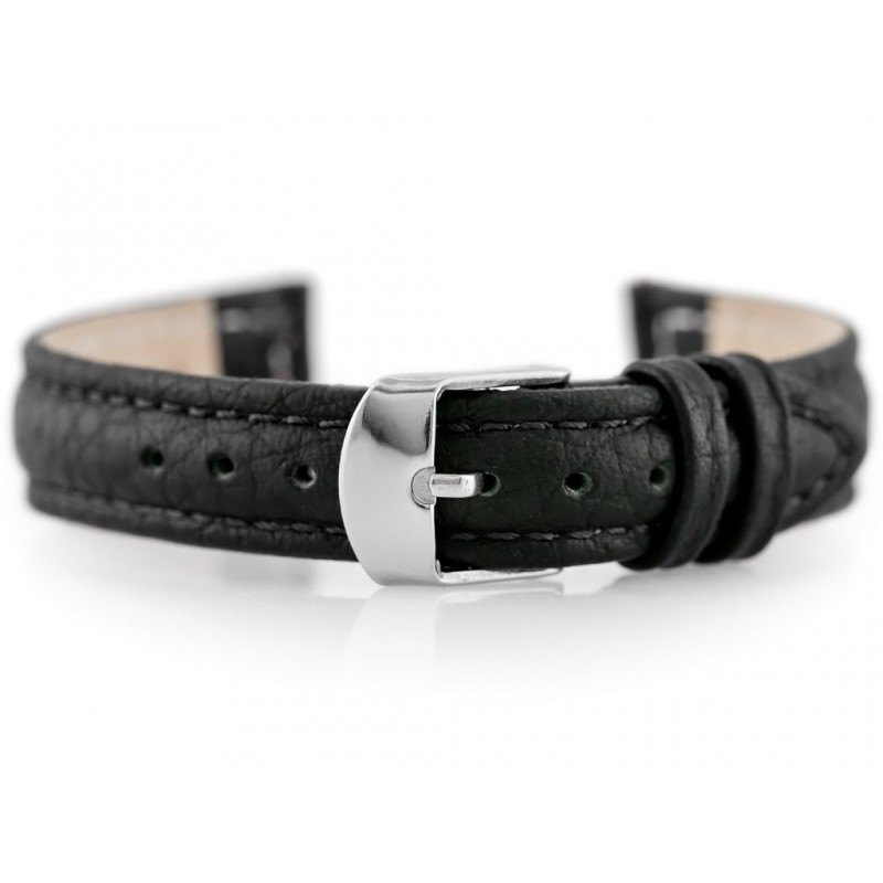 W71 leather watch strap - black - 14mm  Pasek skórzany do zegarka W71 - czarny - 14mm