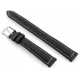 W71 leather watch strap - black/white - 14mmPasek skórzany do zegarka W71 - czarny/biały - 14mm