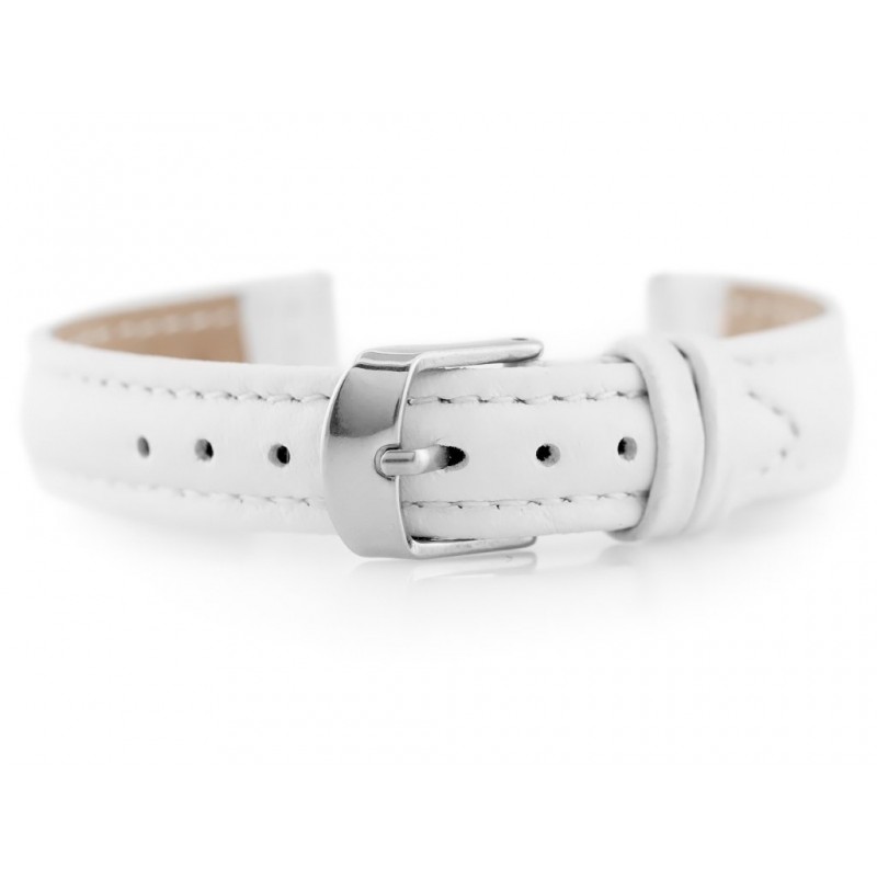 W71 leather watch strap - white - 12mm  Pasek skórzany do zegarka W71 - biały - 12mm
