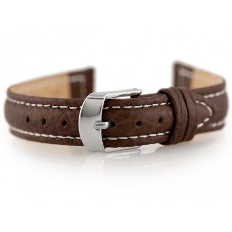 W71 leather watch strap - dark brown - 12mm