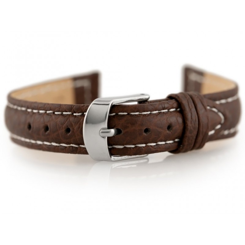 W71 leather watch strap - dark brown - 16mm  Pasek skórzany do zegarka W71 - ciemny brąz - 16mm