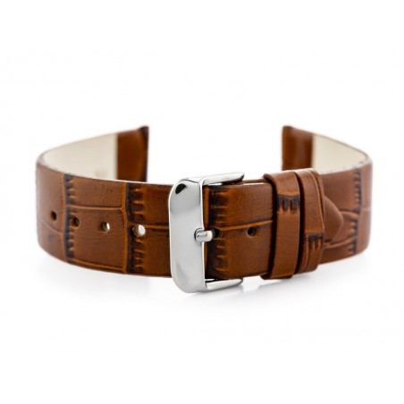 W57 leather watch strap - dark brown - 22mm
