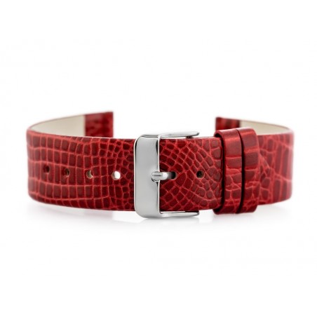 W57 leather watch strap - red - 22mm