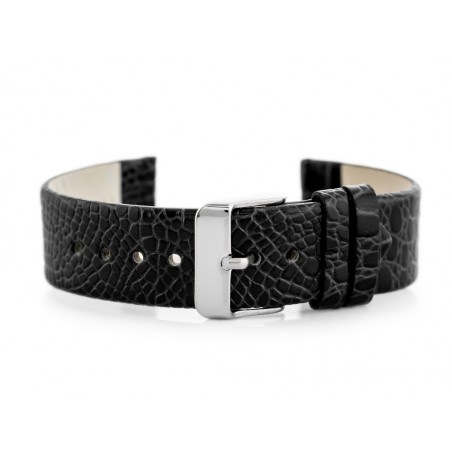 W57 leather watch strap - black - 22mm