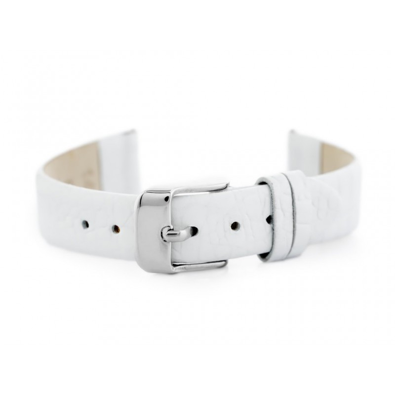 W57 leather watch strap - white - 12mm  Pasek skórzany do zegarka W57 - biały - 12mm