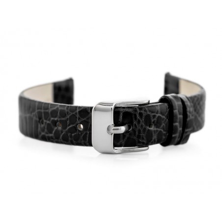 W57 leather watch strap - black - 12mm
