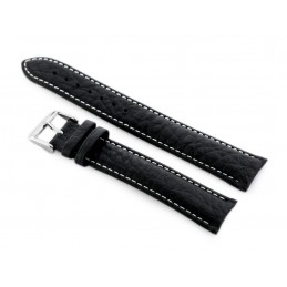 W05XL black/white leather watch strap - 20mmPasek skórzany do zegarka W05XL czarny/białe - 20mm