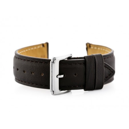 W89 dark brown leather watch strap - 20mm