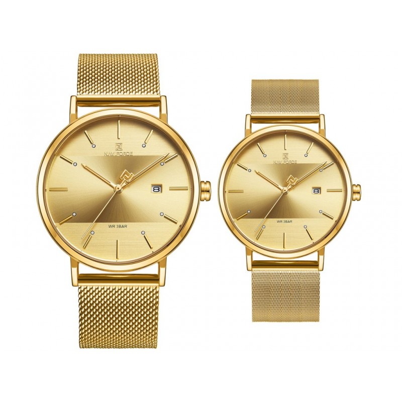PRESENT SET OF 2 WATCHES (MEN'S AND WOMEN'S) NAVIFORCE - NF3008G+L (zn113c)  KOMPLET DWÓCH ZEGARKÓW NAVIFORCE - NF3008G+L (zn113c)