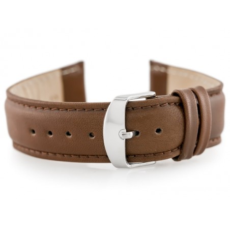 W83 leather watch strap - dark brown - 24mm