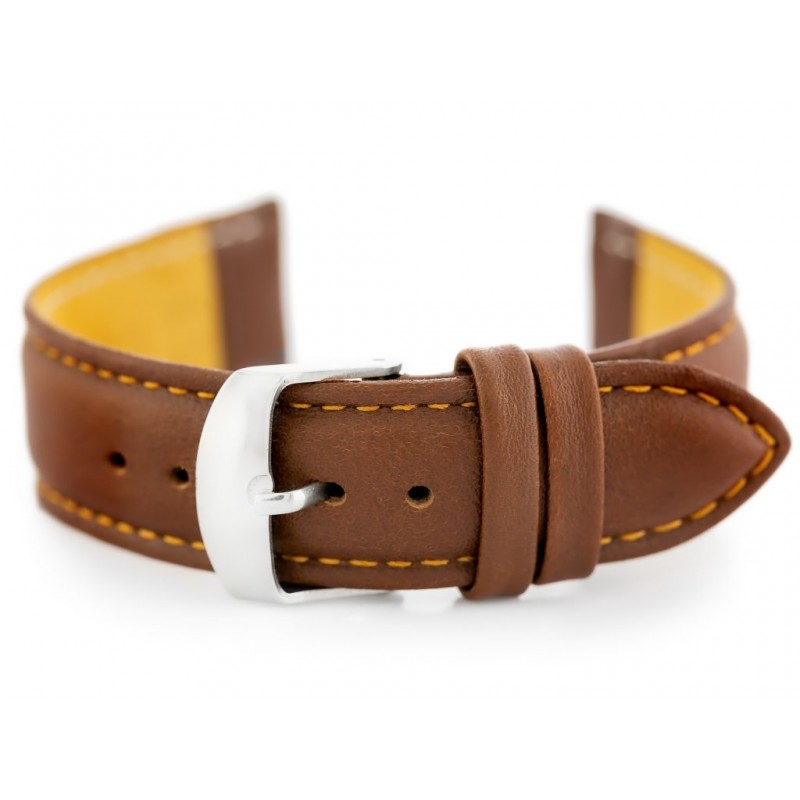 W83L leather watch strap - brown - 22mm  Pasek skórzany do zegarka W83L - brązowy - 22mm