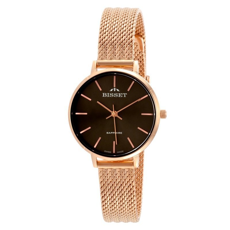 WOMEN'S WATCH BISSET BSBF30 (zb578m) - SAFETY GLASS  ZEGAREK DAMSKI BISSET BSBF30 (zb578m) - SZAFIROWE SZKŁO