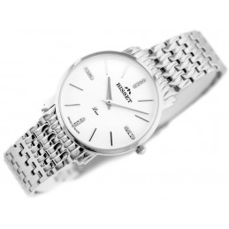 BISSET BSBE54 WOMEN'S WATCH - silver/white (zb554a)ZEGAREK DAMSKI BISSET BSBE54 - silver/white (zb554a)